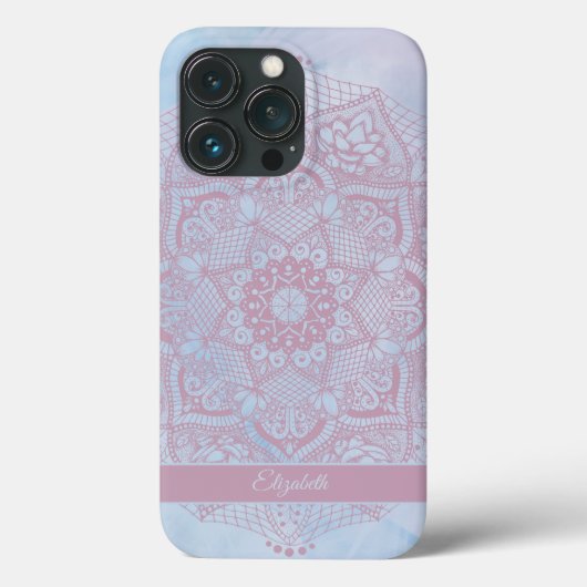 ピンクかわいらし色の聖蓮花曼荼羅 Case-Mate iPhoneケース (裏面)