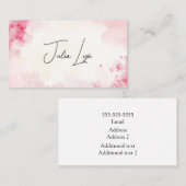 ピンクかわいらし色の花で 名刺 (正面/裏面)