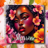 ピンクかわいらし色の花のパーソナライズされた女性 ノートブック