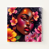 ピンクかわいらし色の花のパーソナライズされた女性 ノートブック (裏面)