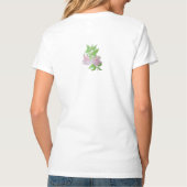 ピンクかわいらし色の花のフローラ写真 Tシャツ (裏面)