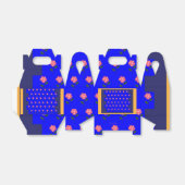 ピンクかわいらし色の花を深いブルー フェイバーボックス (折り畳みなし)