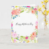 ピンクかわいらし色の花母の日 カード (黄色い花)