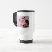 ピンクかわいらし色の花 トラベルマグ (正面左)