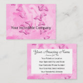 ピンクかわいらし色の蝶 名刺 (正面/裏面)