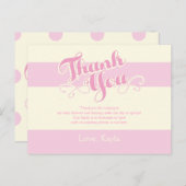 ピンクかわいらし色の赤ちゃんシャワーのサンキューカード ポストカード (正面/裏面)