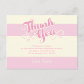 ピンクかわいらし色の赤ちゃんシャワーのサンキューカード ポストカード (正面)