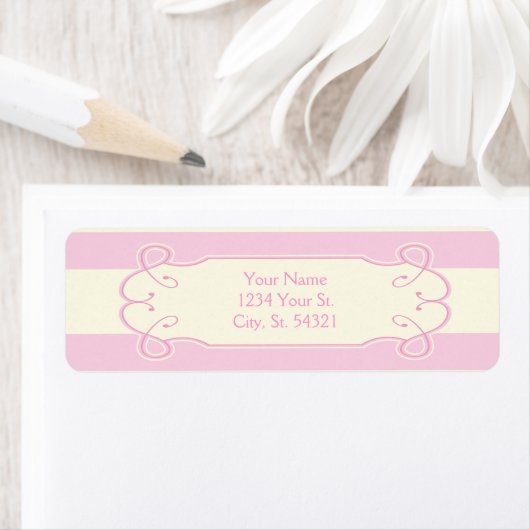 ピンクかわいらし色の赤ちゃんシャワーの住所 シール (インサイチュ)