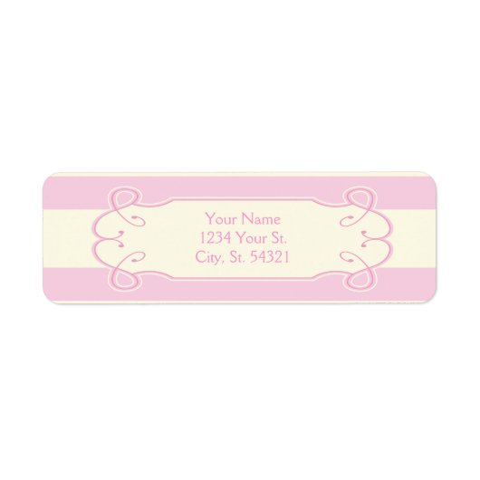 ピンクかわいらし色の赤ちゃんシャワーの住所 シール (正面)