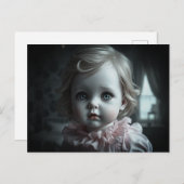 ピンクかわいらし色の金髪の人形はがき ポストカード (正面/裏面)