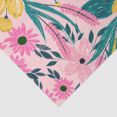 ピンクかわいらし色の黄色い花フローラ 薄葉紙 (詳細)