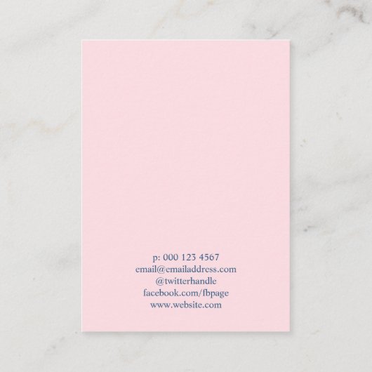 ピンクかわいらし色の黄色い青い花イヤリングディスプレイ 名刺 (裏面)