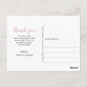 ピンクかわいらし色のB&W写真の誕生発表 ポストカード (裏面)