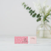 ピンクかわいらし色 – プロファイルカード スキニー名刺 (スタンド正面)