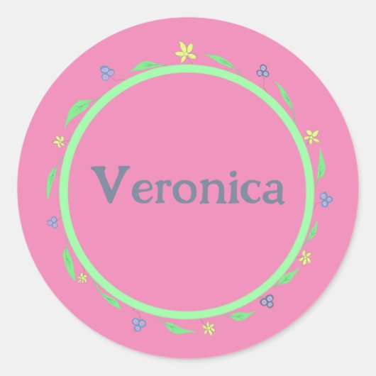 ピンクかわいらし色 ラウンドシール (正面)