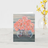 ピンクかわいらし色、小、4インチx 5.6インチ カード (黄色い花)