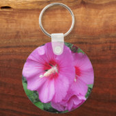 ピンクかわいらし花の写真 キーホルダー (正面)