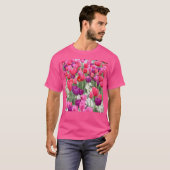 ピンクかわいらし花びら Tシャツ (正面フル)