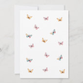 ピンクかわいらし蝶とバレリーナ誕生日パーティー 招待状 (裏面)