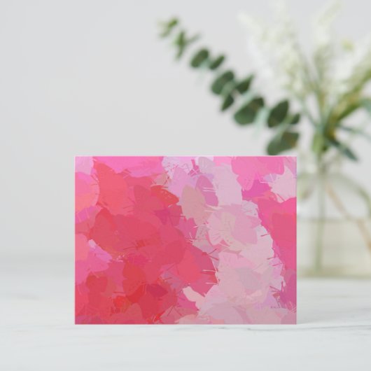 ピンクかわいらし蝶はがき ポストカード (スタンド正面)