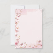 ピンクかわいらし蝶ガール1st最初の誕生日 サンキューカード (裏面)