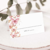 ピンクかわいらし蝶スイーツ16カンス誕生日 プレイスカード