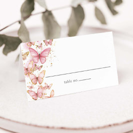 ピンクかわいらし蝶スイーツ16カンス誕生日 プレイスカード