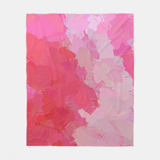 ピンクかわいらし蝶フリースブランケット フリースブランケット (正面)