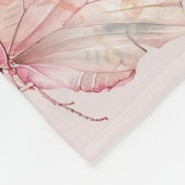 ピンクかわいらし蝶 フリースブランケット (角)