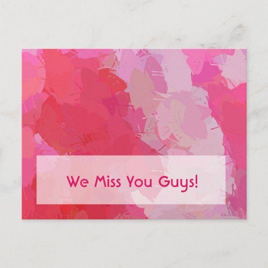 ピンクかわいらし蝶 ポストカード (正面)