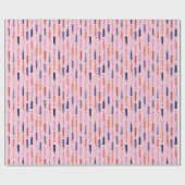 ピンクかわいらし誕生日キャンドルパターン（の模様が）ある ラッピングペーパー (フラット)