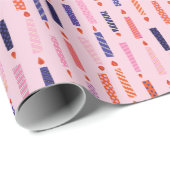 ピンクかわいらし誕生日キャンドルパターン（の模様が）ある ラッピングペーパー (ロールコーナー)