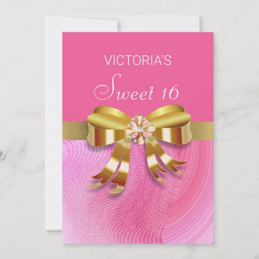 ピンクかわいらし誕生日招待状 招待状 (裏面)