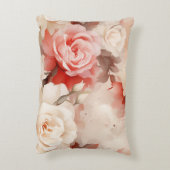 ピンクかわいらし赤面クリームバラフローラ アクセントクッション (裏面(縦))