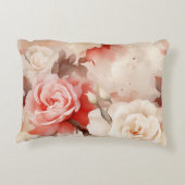 ピンクかわいらし赤面クリームバラフローラ アクセントクッション (裏面)