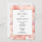 ピンクかわいらし赤面ハートブライダルシャワー 招待状 (正面)