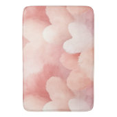 ピンクかわいらし赤面ハート バスマット (正面縦)