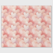 ピンクかわいらし赤面ハート ラッピングペーパー (フラット)