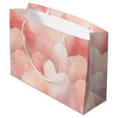 ピンクかわいらし赤面ハート ラージペーパーバッグ (裏面アングル)