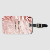 ピンクかわいらし赤面バラグラムゼブラアニマルプリント ラゲッジタグ (正面横)