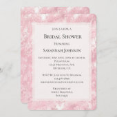 ピンクかわいらし赤面パールエレガントブライダルシャワー 招待状 (正面/裏面)