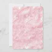 ピンクかわいらし赤面パールエレガントブライダルシャワー 招待状 (裏面)
