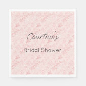 ピンクかわいらし赤面パールブライダルシャワー スタンダードランチョンナプキン (正面)