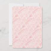 ピンクかわいらし赤面パールブライダルシャワー 招待状 (裏面)