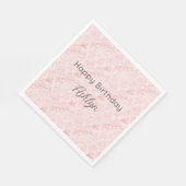 ピンクかわいらし赤面パール誕生日 スタンダードランチョンナプキン (角)