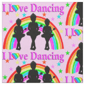 ピンクかわいらし踊りクイーン織物 ファブリック (クローズアップ)