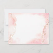 ピンクかわいらし金ゴールドグリッター個人文房具 サンキューカード (裏面)