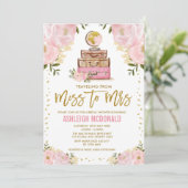 ピンクかわいらし金ゴールドトラベルアドベンチャーブライダルシャワー 招待状 (スタンド正面)