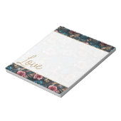 ピンクかわいらし金ゴールドバラグリッターラブ ノートパッド (回転)