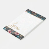 ピンクかわいらし金ゴールドバラグリッターラブ ポストイット (アングル)